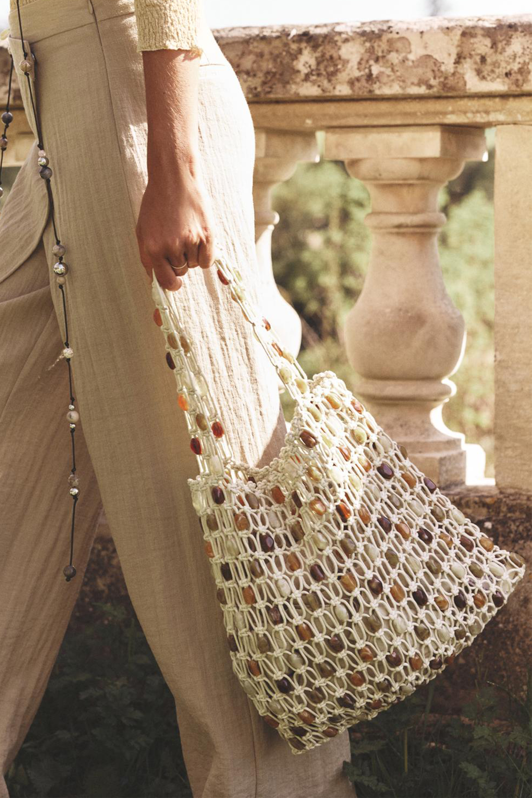 Multicolor Beaded Tote Bag